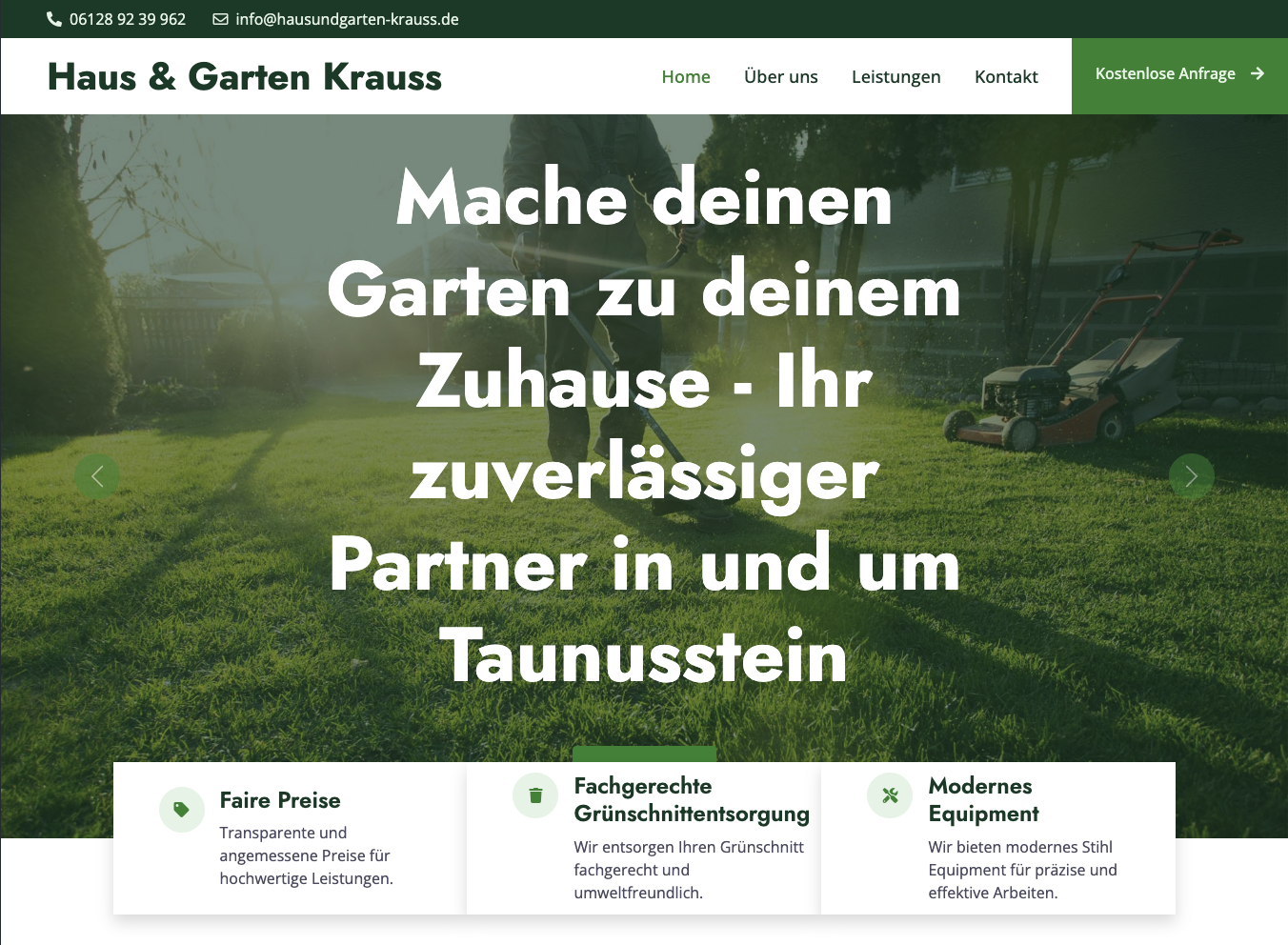 Haus und Garten Krauss Website